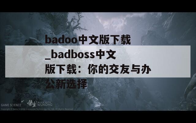badoo中文版下载_badboss中文版下载：你的交友与办公新选择