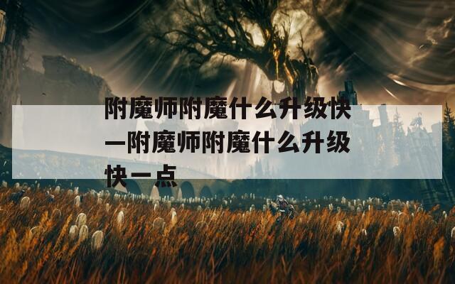附魔师附魔什么升级快—附魔师附魔什么升级快一点